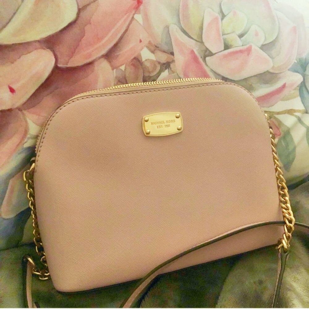 Michael Kors light pink leather crossbody